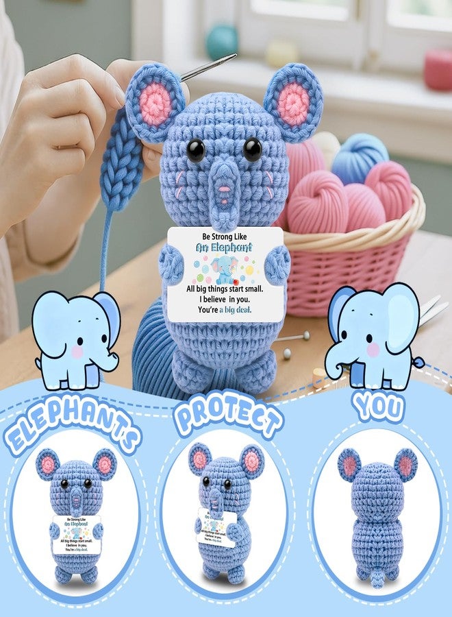AICHPVOY Handmade Crochet Elephant Inspirational Gift for Women Birthday for Friends Female Support Positive Crochet Galentines Day Best Boss Gifts Gor Women Going Away Gift for boss - Image 2